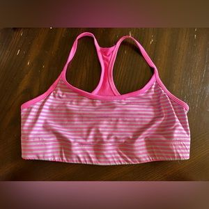 CHAMPION Womens Sports Bra Pink Gray  Striped, size XS